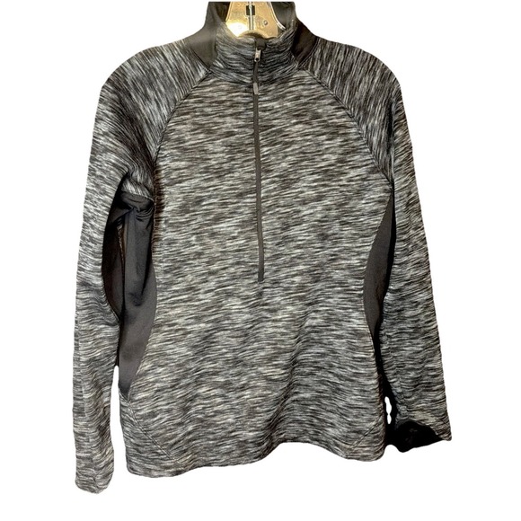 Columbia Tops - Columbia Sportswear Women's Medium 1/4 Zip Pullover Gray Black Space Dye